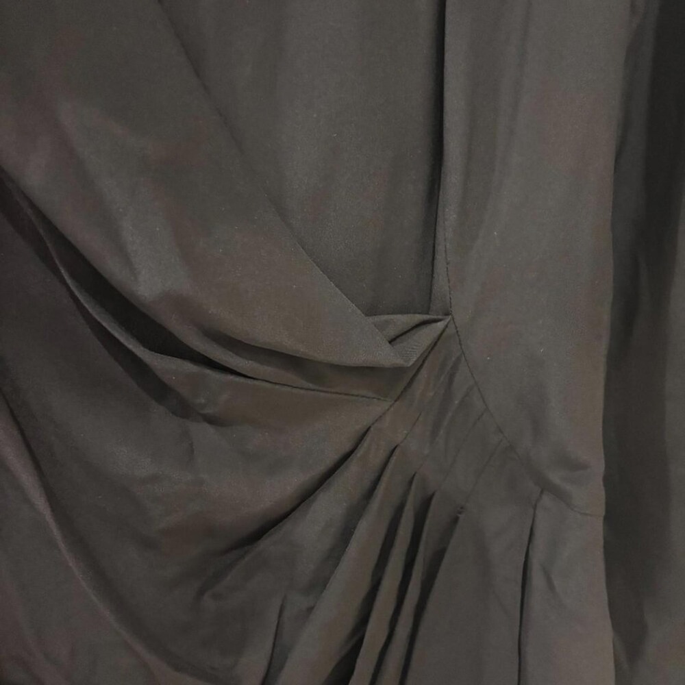 Club Monaco Silk‎ Side Drape Dress - Black, Sz 2 - Picture 4 of 6